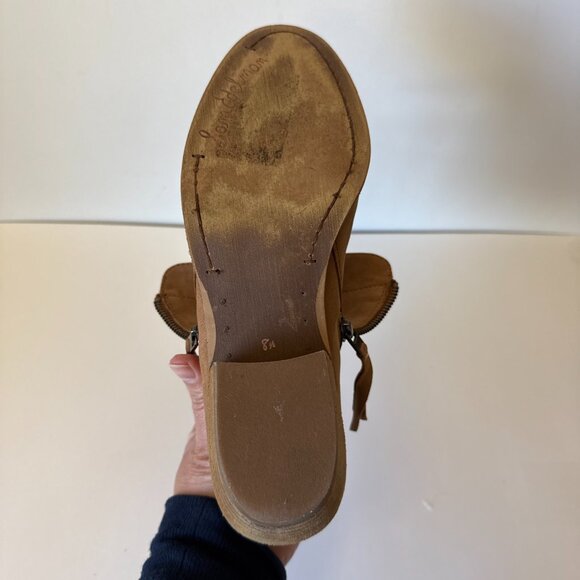 Sam Edelman Packer Ankle Boots Women’s Sz 8.5 Brown Suede Brown Side Zip - Picture 11 of 16
